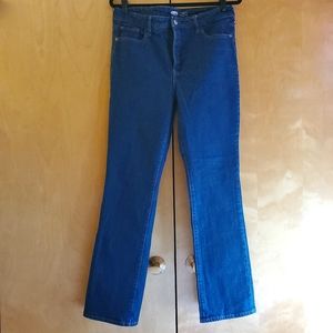 Old Navy Jeans Womens 8 Blue Kicker Boot Cut High Rise Button Fly Pants